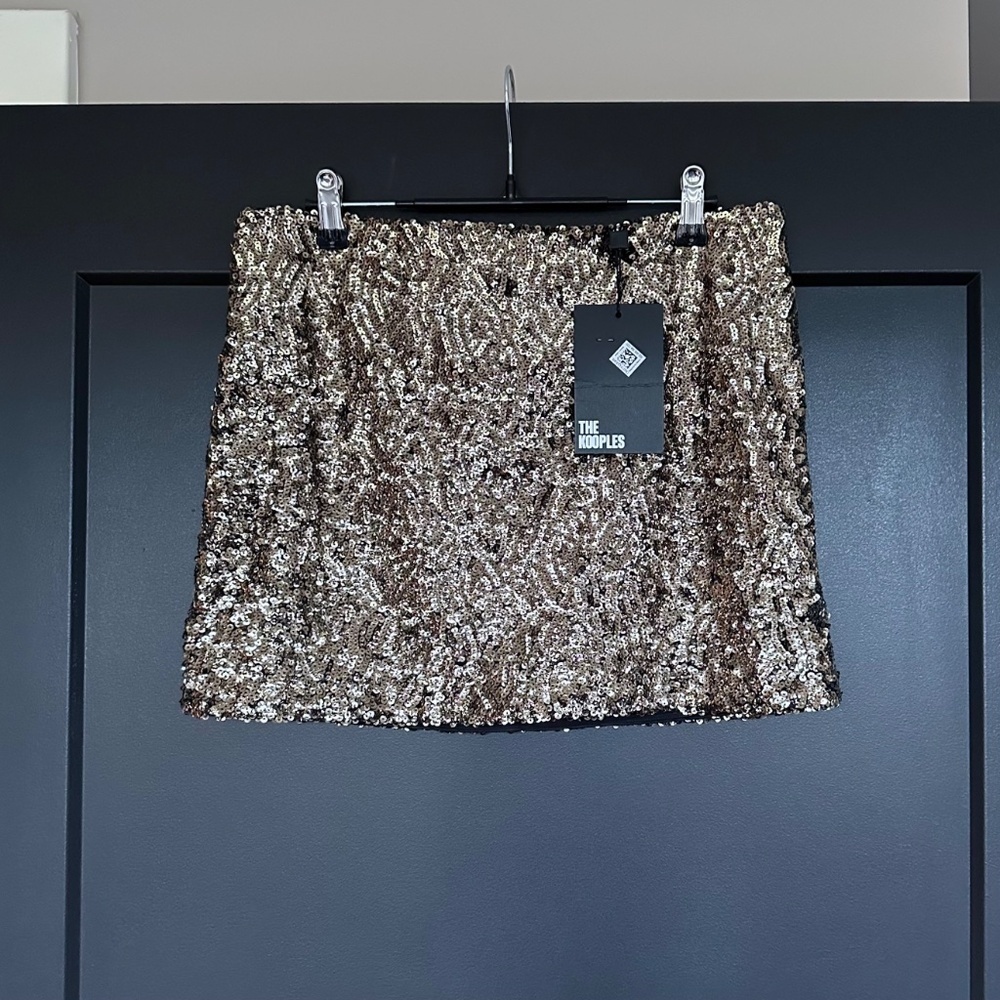 NWT | The Kooples | Gold Sequin Mini Skirt - Picture 5 of 9